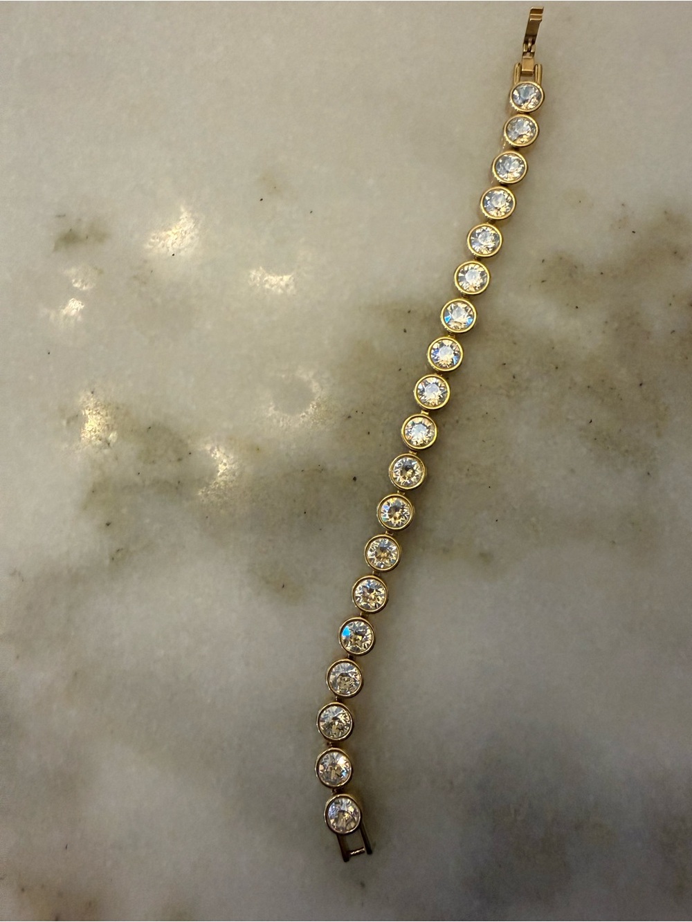 Gold Swarovski Bracelet in color Clear Crystal